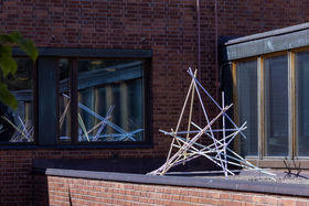 Aalto University Crystal Flowers exhibition: Collineation Grounds, Projective Configurations. Photo Mikko Raskinen.