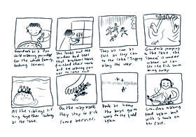 an illustrated storyboard based on grandma's story