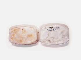 two plastic boxes of grown mycelium mixture 