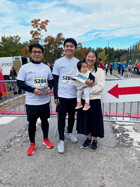 A family taking part in the Aalto 10K & 5K event in September 2022