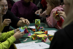 Origami workshop at Aalto Family Day.