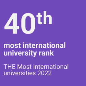 2022 statistics showing Aalto as the 40th most international university