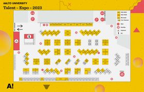 Updated map of Aalto Talent Expo fair area