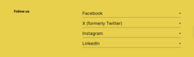 Social media banner component in yellow