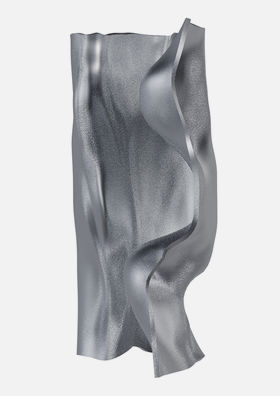 A bent gray metal looking shape