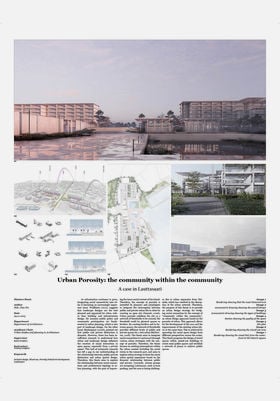 Thesis poster showcasing urban waterfront landscape