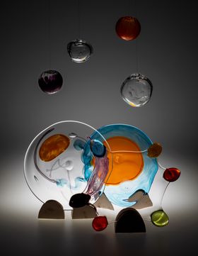 A collection of colourful and playful glass objects