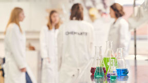 Students of School of Chemical Engineering in a laboratory