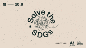 Solve the SDGs banner with Junction, Aalto University and Aalto Ventures Program logos