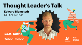 Thought Leader's Talk by Edward Blomstedt banner with a colorful background and a picture of Edward