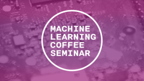Machine Learning Coffee Seminar logo in purple and white colours