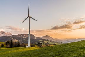 Image of a turbine in the mountains
