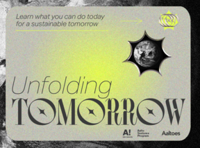 Illustration with the Unfolding Tomorrow logo