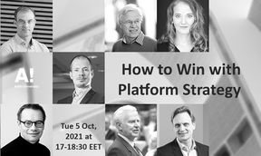Speaker photos of How to win with platform strategy with Tero Ojanperä, Bengt Holmström, Timo Vuori, Maija Hovila, Matias Järnefelt, Michael Tushman