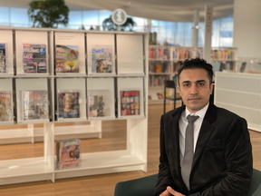 Postdoctoral researcher Ali Khosravi in Oodi library