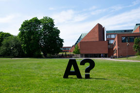 Aalto logo outside campus. Photo: Anni Kaaria