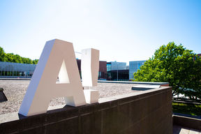 Aalto logo on rooftop at campus