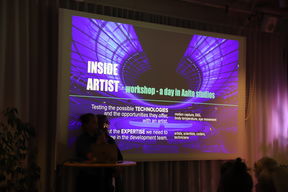 Inside Artist team pitching at Art & Tech Final 2023
