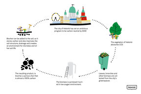 A concptual cycle of the experimental process of the Helsinki Biochar Project