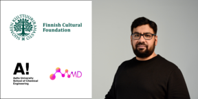Dr. Swarnalok De and logos of the Finnish Cultural Foundation, Aalto University and MMD group