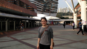 Ida Sten on the campus of Polytechnic University in Hong Kong