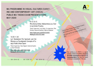 ViCCA's Public MA thesis exam presentations on Monday 18.5.2020