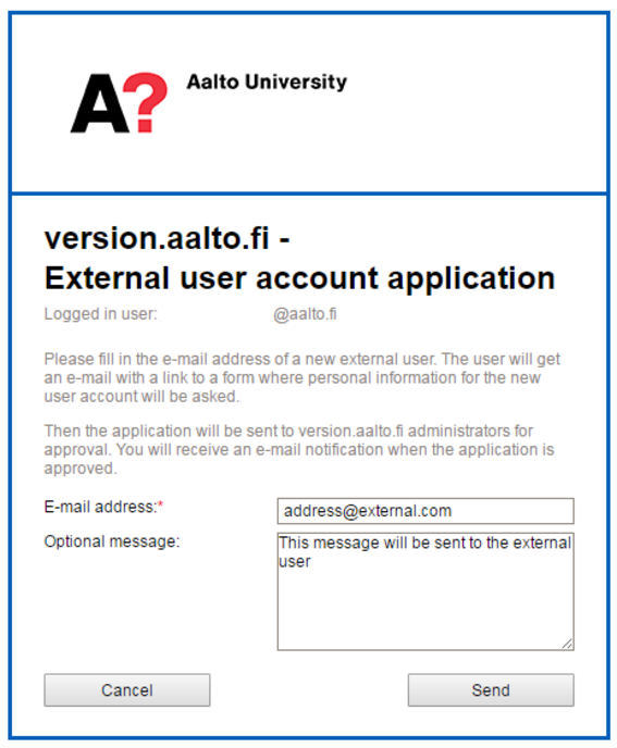 external user account application