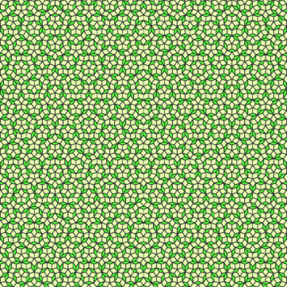 Penrose tiles, that are ordered but non-repeating