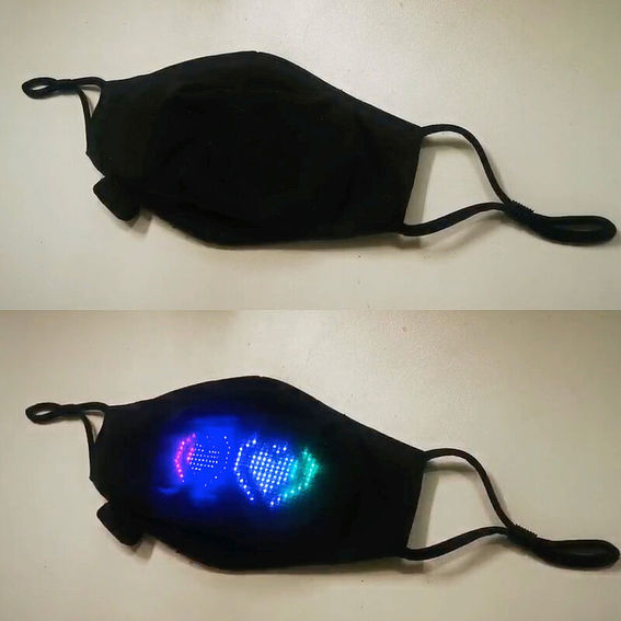 The mask with LED lights