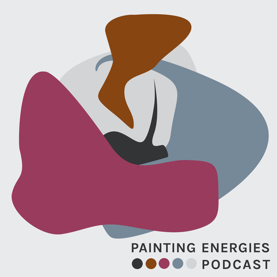 Logo of the Paintint Energies Podcast showing overlapping abstract shapes that resemble paint patches on a painter's color palette.