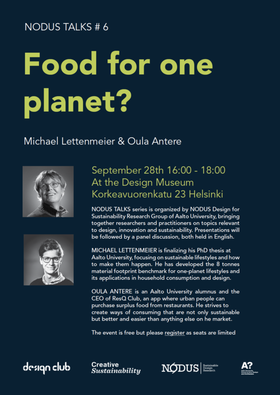 Food for one planet? event poster