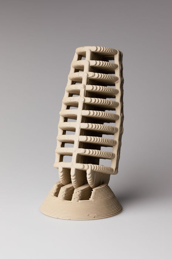 a ceramic 3D printed sculpture