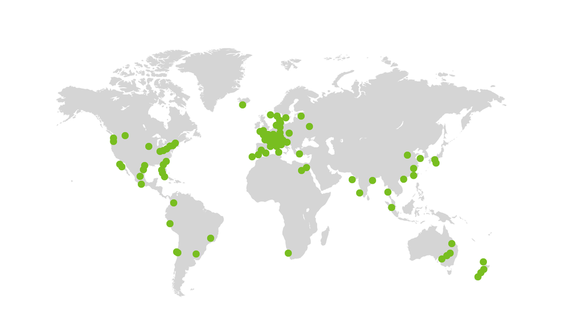 Map of partner universities
