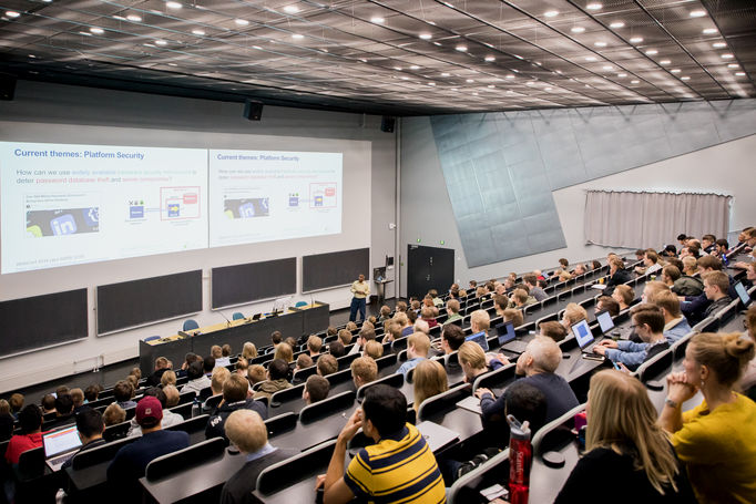 Lecture hall T1 in Computer Science Building has capacity for over 300 people, photo: Matti Ahlgren / Aalto University