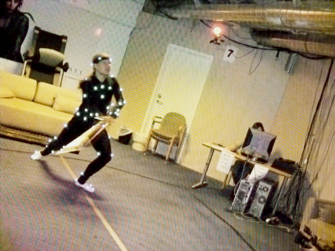 a photo of making of a movie with motion capture technology