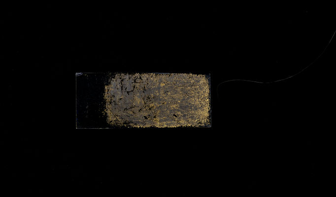 Photo print of artistic dye-sensitized solar cell back electrode