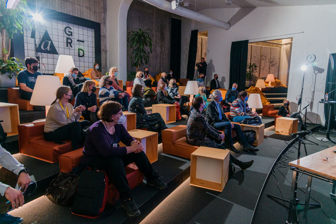 Oasis of Radical Wellbeing opening event audience. (c) Oasis and Lassi Savola/Aalto Studios 2021