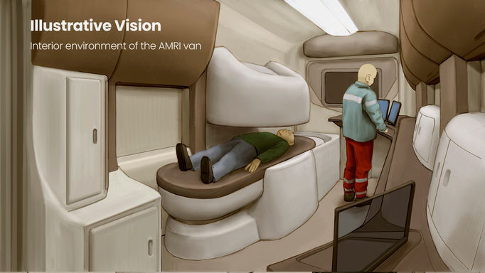 This image emotes a feeling of what the interior of an MRI van could look like.