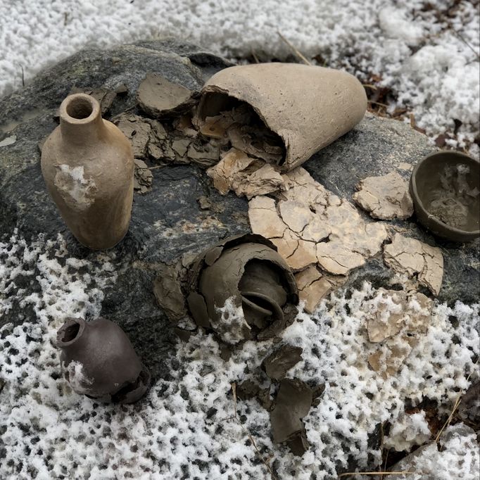ceramics outside in winter