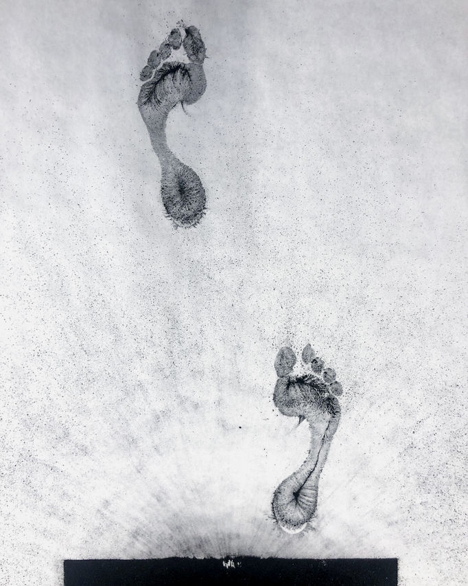 footprints from above