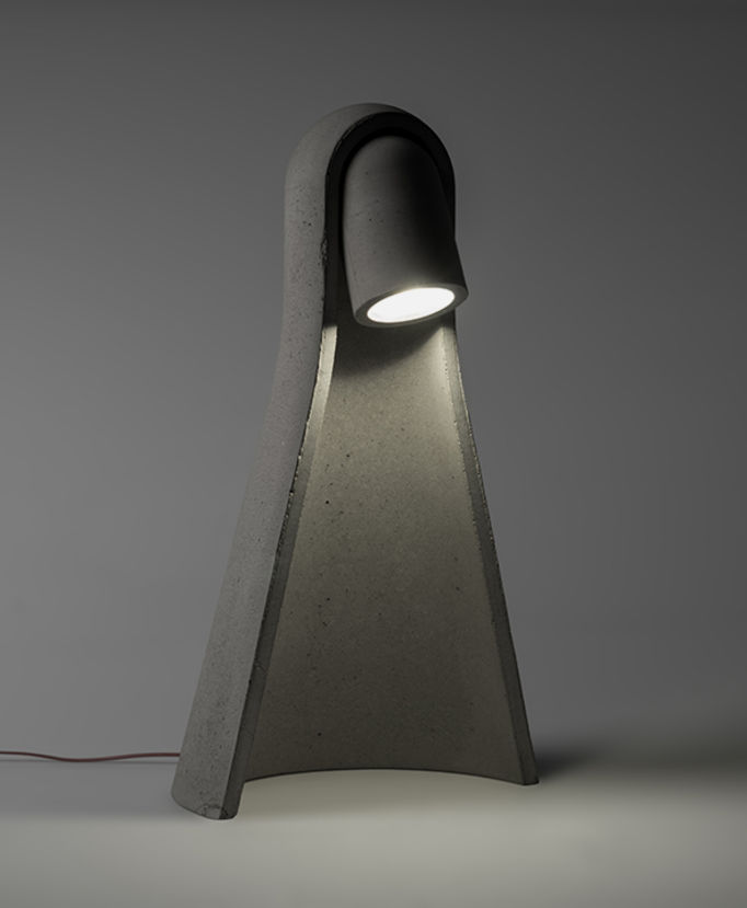barbababa shaped concrete lamp