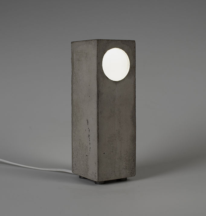 beacon shaped lamp made of concrete