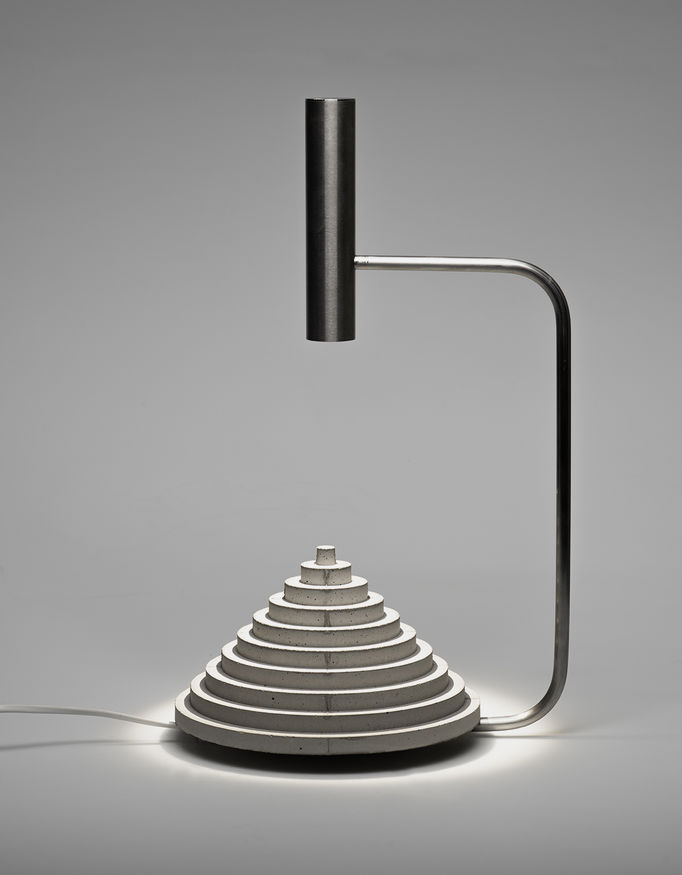 table lamp made of concrete and metal