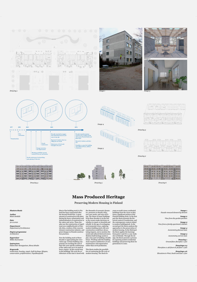 Matti Jänkälä master thesis: Mass Produced Heritage - Preserving Modern Housing in Finland