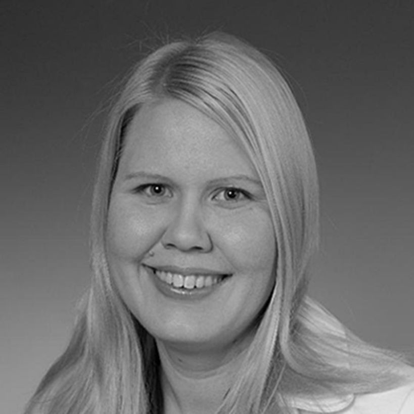 Black and white portrait of Kati Miettunen.