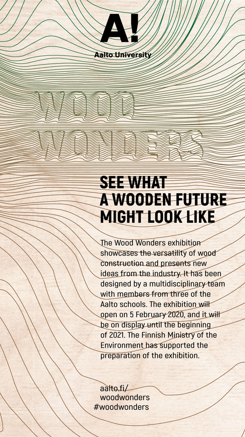 Wood Wonders exhibition poster by Cvijeta Miljak