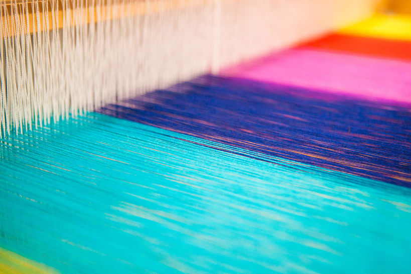 Weaving a colorful pattern 