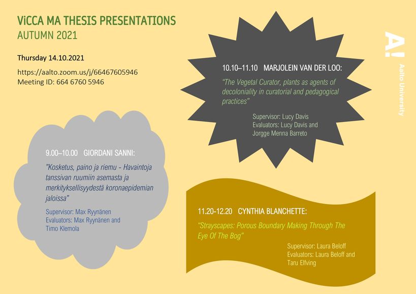 Poster for ViCCA MA thesis presentation event