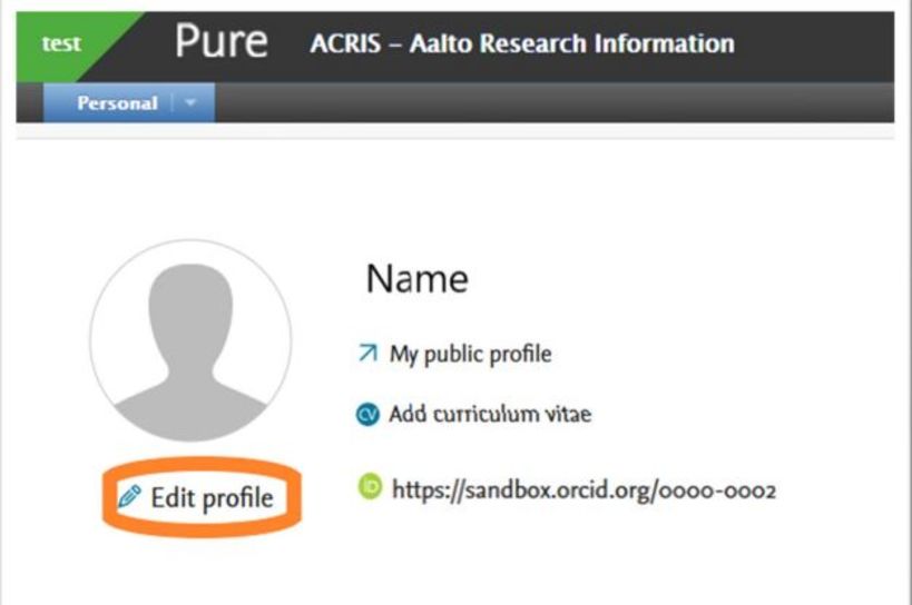 ACRIS profile editing button