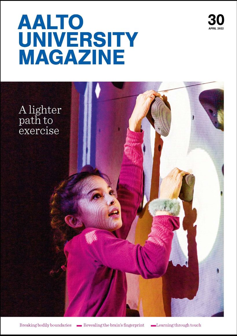 On the cover photo nine-year-old Nora is testing a climbing-wall game at an action park.